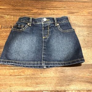 Dark wash denim skirt